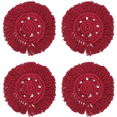 thumbnail image 1 of 4 manteles individuales con borlas de hilo de algodón, granate, círculo hueco. Adepaton CPB-DE-WX828-12, 1 of 5