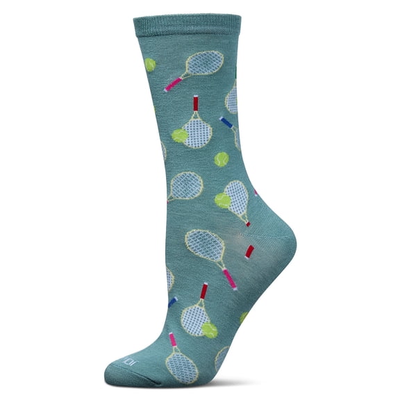 MeMoi Women's Tennis Rayon From Bamboo Crew Socks - Womens - Female, 9-11, Dusty Green