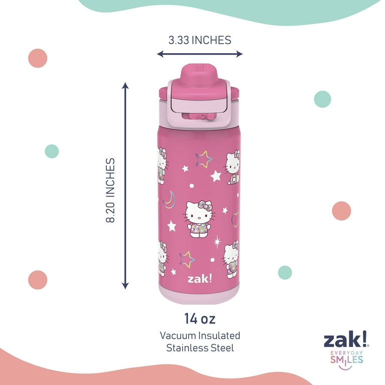 Zak Designs 14oz Hello Kitty Kids Straw Water Bottle