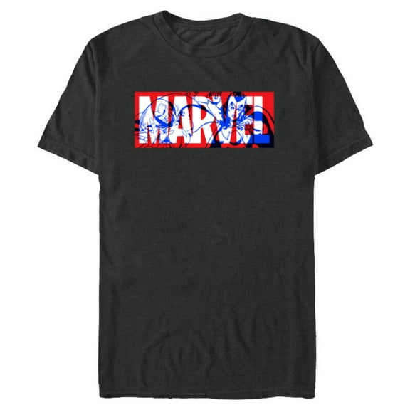 Marvel Logo Vision and The Scarlet Witch Comic Art Avengers - Short Sleeve Blended T-Shirt for Adults - Customized-Dark Heather