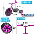 thumbnail image 6 of Drift Trike for Kids Ages 5+ with Adjustable Seat and 16" Front Wheel – Madd Gear + Pink, 6 of 11