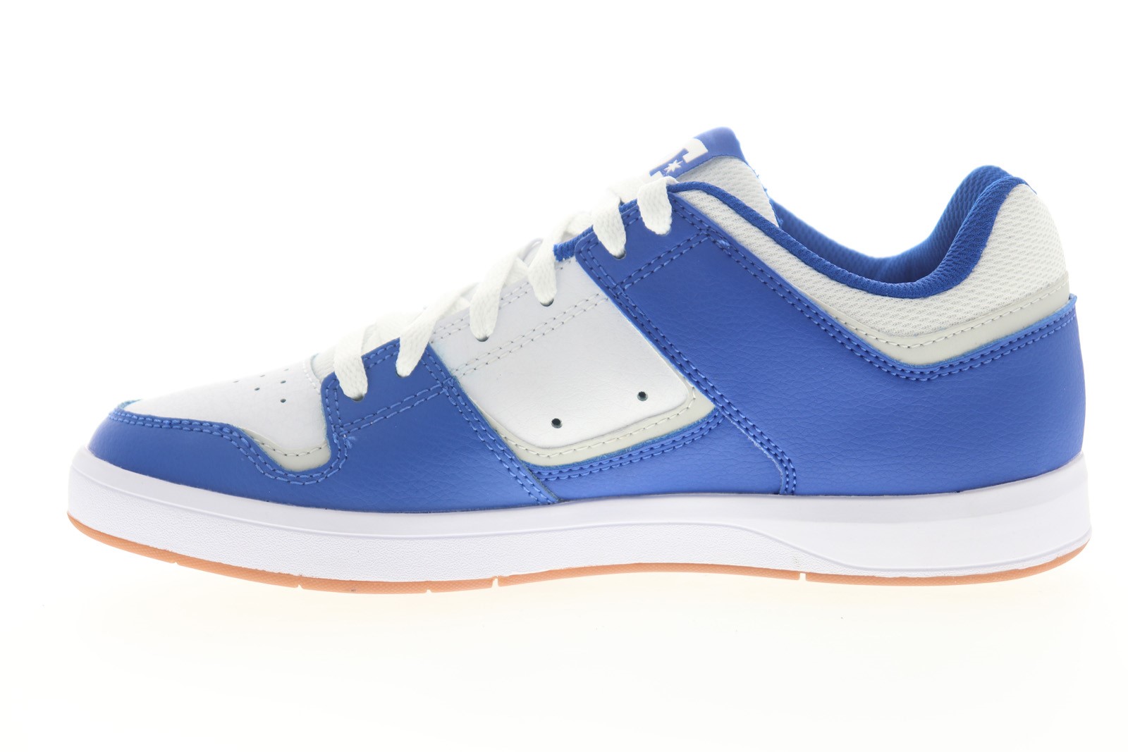 DC Cure Mens White Blue Leather Lace Up Athletic Skate Shoes  display picture 2