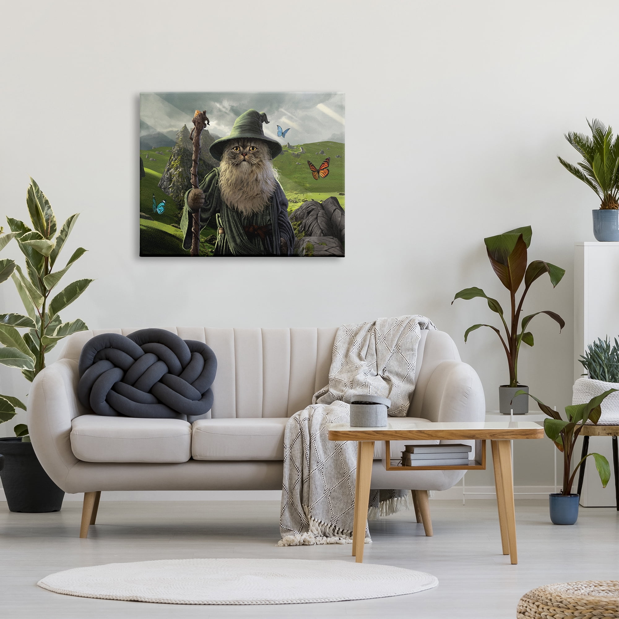 Stupell Industries Fantasy Wizard Scene Animals & Insects Painting Gallery Wrapped Canvas Art Print Wall Art, 40 x 30