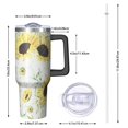 thumbnail image 2 of Sunflower 40oz Tumbler with Handle and Straw, Large Capacity Travel Cup for Hot & Cold Drinks, Double Walled Vacuum Insulated Cup, Butterfly Lover Birthday Gifts for Women Girls, Spring, 2 of 6