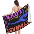 thumbnail image 2 of Microfiber Gymnastics Beach Towels Colorful Love Gymnast on Black Bath Towels for Adults Gymnastics Gifts for Teen Girls, Soft Quick Dry Towel Travel Sports Beach Blanket Oversized 31.5x51.2, 2 of 7