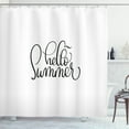 thumbnail image 1 of Ambesonne Hello Summer Shower Curtain, Vintage Swirly Style, 69"Wx75"L, Black White, 1 of 3