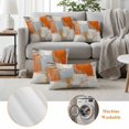 thumbnail image 6 of Burnt Orange Outdoor Waterproof Pillow Covers, Modern Geometric Grey Oil Painting Abstract Decorative Square Throw Pillowcase Sofa Cushion Sham for Patio/Couch/Chair, 18"x18" 2 Pack, 6 of 8