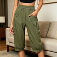 thumbnail image 4 of Luvrsol Capris for Women with Pockets Outdoor Cargo Capri Stretch Quick Dry Casual Walking Hiking Trousers S-3XL, 4 of 5