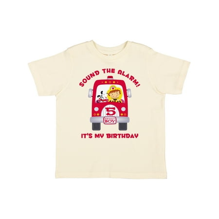 

Inktastic Fire Truck 5th Birthday Boy Gift Toddler Boy Girl T-Shirt