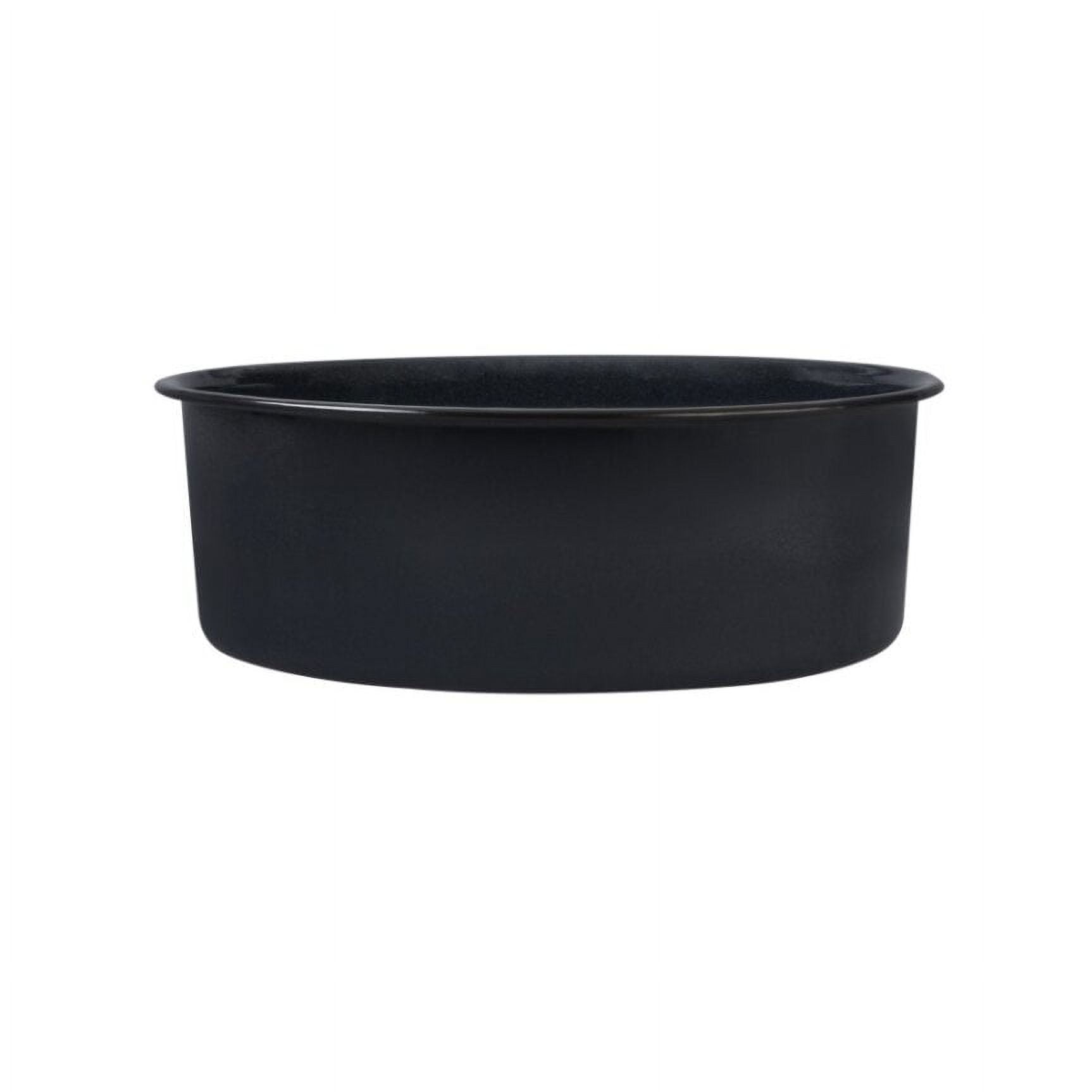 (2 pack) Cinsa 10in Enamel Cake Pan, Gray
