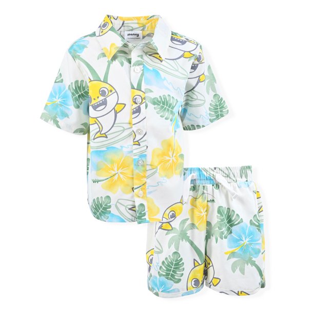 Baby Shark Toddler Boy 2 Piece Woven Short Set, Size 12M5T