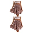 thumbnail image 2 of Minnieouse estampada de cintura alta de verano para mujer, faldas holgadas elásticas por encima de la rodilla para banquete escolar para niñas, Type3 NO3, 2 of 6