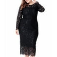 thumbnail image 6 of Brnmxoke Wedding Guest Dresses for Women Plus Size,2024 Women Elegant Hollow Out Floral Lace Patchwork Semi Formal Dresses Long Sleeve Evening Gown Party Cocktail Bodycon Dress Black,XXL, 6 of 6