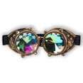 thumbnail image 1 of LELINTA Fation Rainbow Steampunk Goggles Rivet Laser Kaleidoscope Glasses Role Playing Round Glass Crystal Lens Silver Black Pink, 1 of 4