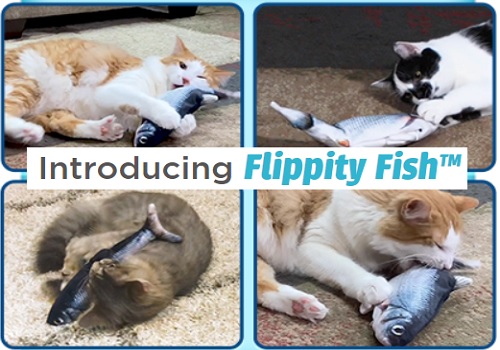 Flippity Fish Cat Toy, Interactive Cat Toy, Flips, Flops & Wiggles