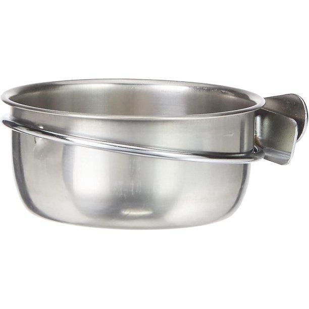 Cuenco con 2 tornillos de acero inoxidable para pájaros Diámetro 12 * Profundidad 5 cm