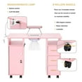 thumbnail image 6 of Manicure Table for Technician with Charging Station, Nail Table Nail Desk w/ Electric Dust Collector & Wrist Rest Cushion, Non-Woven Drawers, Nail Polish Shelves, Lamp - Pink, 6 of 16