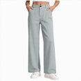 thumbnail image 2 of UAYOTSE Teen Girls Casual Pull On Pants High Rise Wide Leg with Pockets Everyday School Work Bottoms Autumn,Sizes 5-6 Years, 2 of 7
