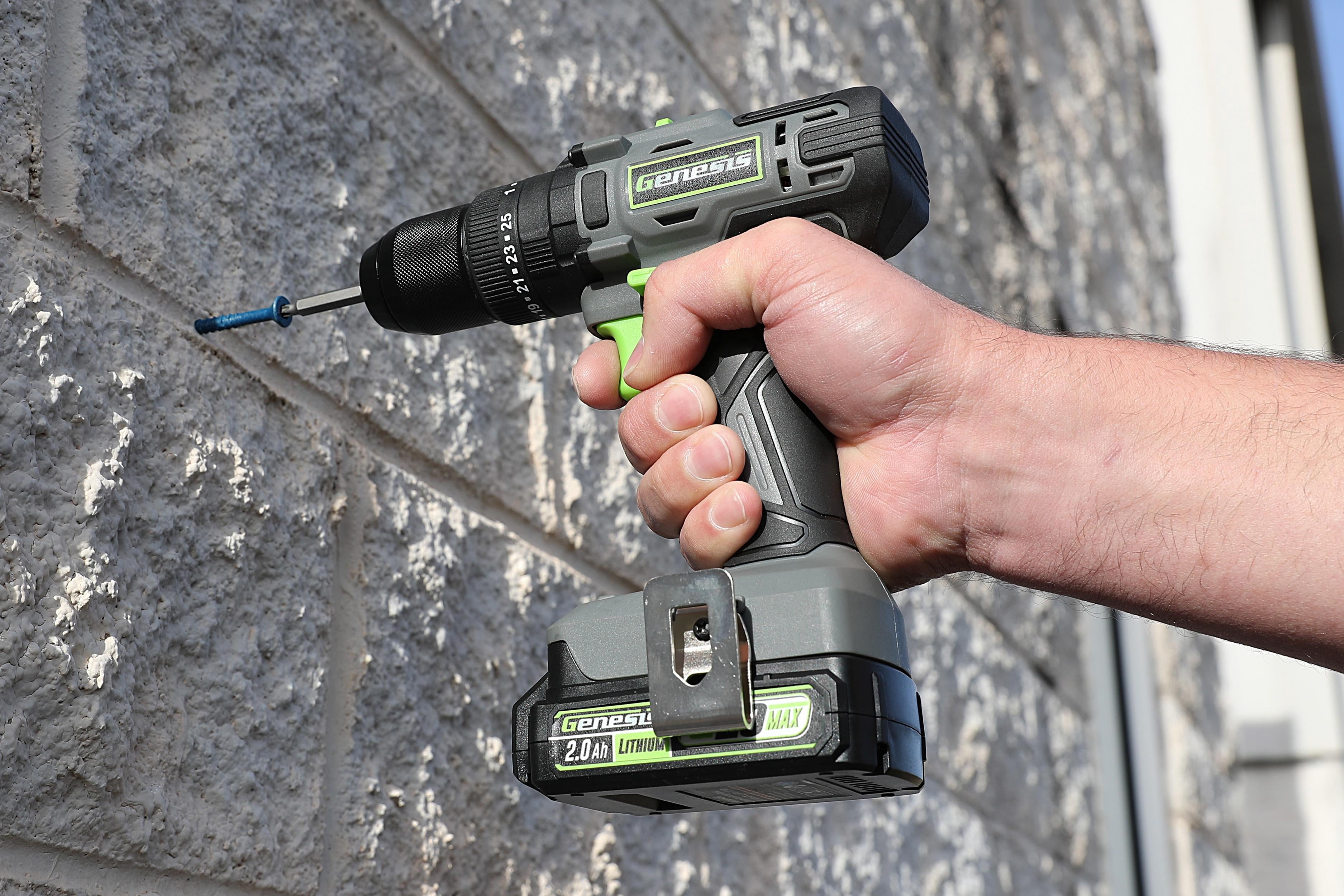 Genesis G20Max 20V Cordless 1/2 inch Hammer Drill with 2Ah Battery and Charger