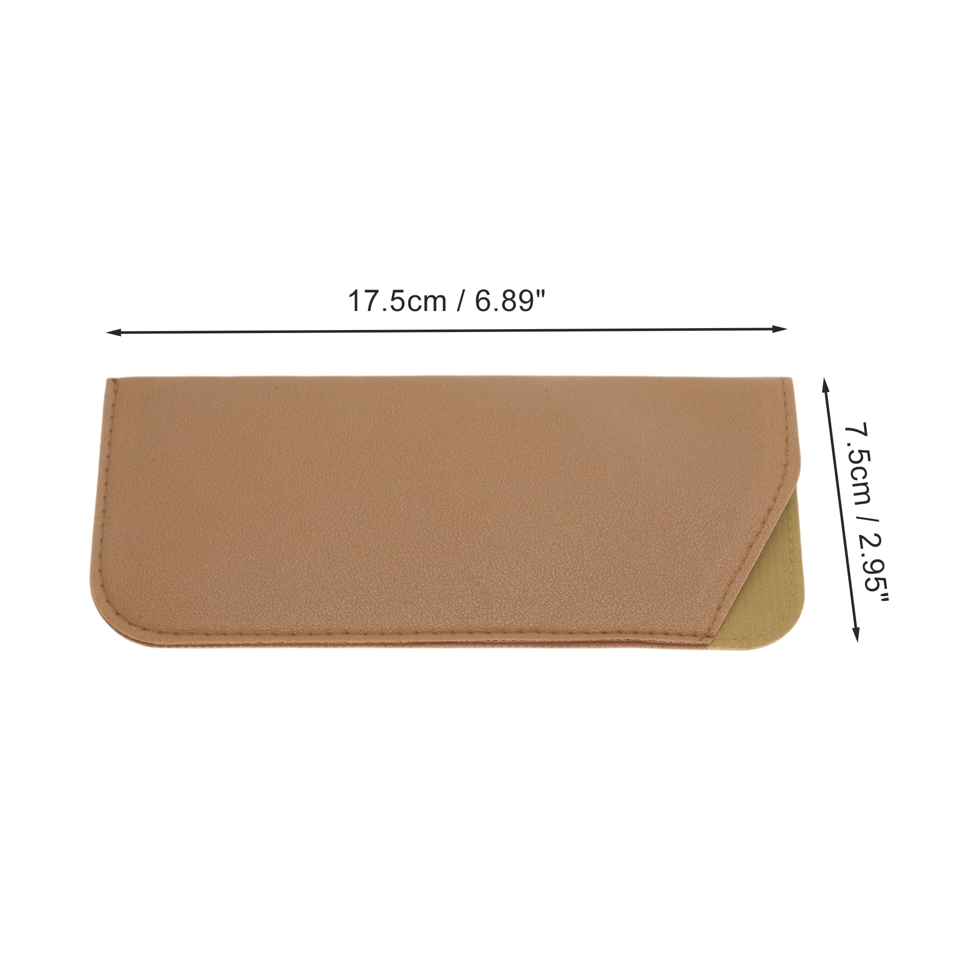 Unique Bargains Eyeglass Pouch Portable Eyeglasses Storage 1 Pc Light Brown
