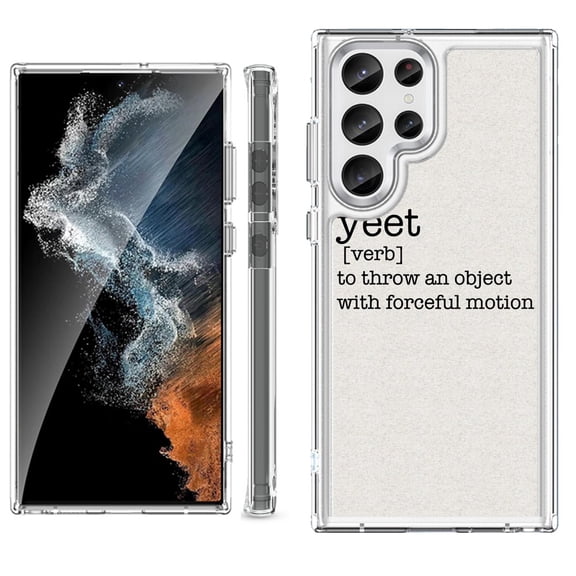 Shockproof Bumper Phone Case for Samsung Galaxy S23 Ultra 5G, by OneToughShield ® - Dictionary/Yeet