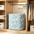 thumbnail image 5 of Heavy Duty Clothes Storage Bins with Lids, Large Capacity Double Zipper Cute Organizers Storage Containers with Reinforced Handle for Clothing, Blanket, Comforters, Bed Sheets, 5 of 10