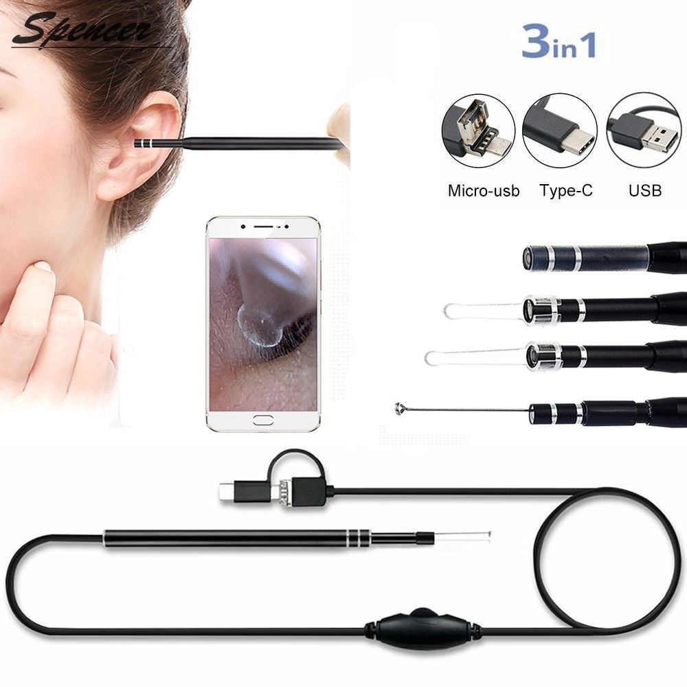 Spencer 3 in 1 Ear Cleaning Endoscope USB Visual Earpick HD Camera