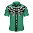 thumbnail image 5 of xfsWaSs Western Cowboy Shirts For Men Retro Printed Short Sleeve Shirt Comfortable Fit Casual Button Down Shirts Festival Party Formal Everyday Wear, 5 of 5