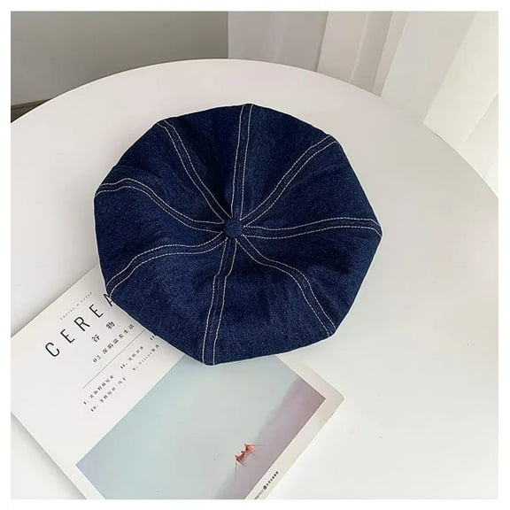 YooGuoGuo Women's Denim Beret Hat Jeans Berets Painter Hats Autumn Beanie Hat Retro Octagonal Cap Female Ladies Outdoor Leisure Visor Caps