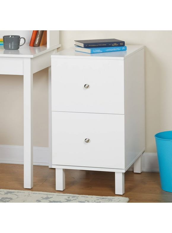 Foster 2 Drawer Vertical Wood File Cabinet, White