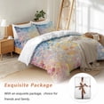 thumbnail image 7 of Colorful Block Art Stone Bedding Duvet Cover Set Twin Size 4 Pieces Oil Painting Texture Bedding Set with Zipper Closure, 1 Comforter Cover 68x86 Inches 1 Flat Sheet & 2 Pillow Cases, 7 of 7