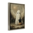 thumbnail image 4 of Ghost with Black Kitten Brown Framed Floater Canvas Wall Art, design by Arlington Prints, 4 of 10