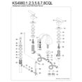thumbnail image 3 of Kingston Brass KS4987CQL Claremont Widespread Bathroom Faucet with Brass Pop-Up, Brushed Brass, 3 of 5