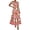 Floral Pink Orange, variant on PRETTYGARDEN Womens Summer Puff Short Sleeve Maxi Dress Square Neck Smocked Tiered Ruffle A Line Long Flowy Beach Dresses