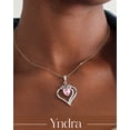 thumbnail image 3 of Yndra Heart Necklace for Women,S925 Sterling Silver October Pink Tourmaline Birthstone Crown Pendant Necklace,Jewelry Gift for Her Wife Mom Girlfriend,Birthday Valentine’s Day Mother’s Day Gift, 3 of 10