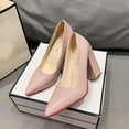 thumbnail image 4 of Amzcrzy Zapatos de mujer,Zapatos de mujer,Zapatillas de mujer, Zapatos de tacón alto con punta puntiaguda y tacón grueso para mujer, informales, multicolores Sandalias Mujer Zapatillas De Casa, 4 of 6