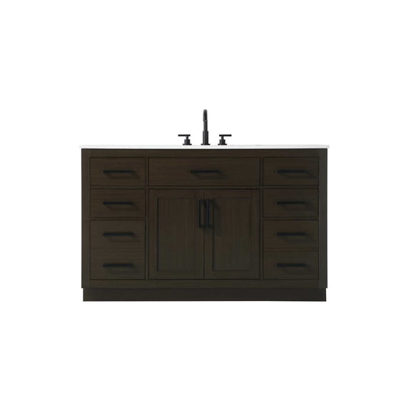 Elegant Kitchen and Bath Alden 54 inch Single Bathroom Vanity in Mocha Brown