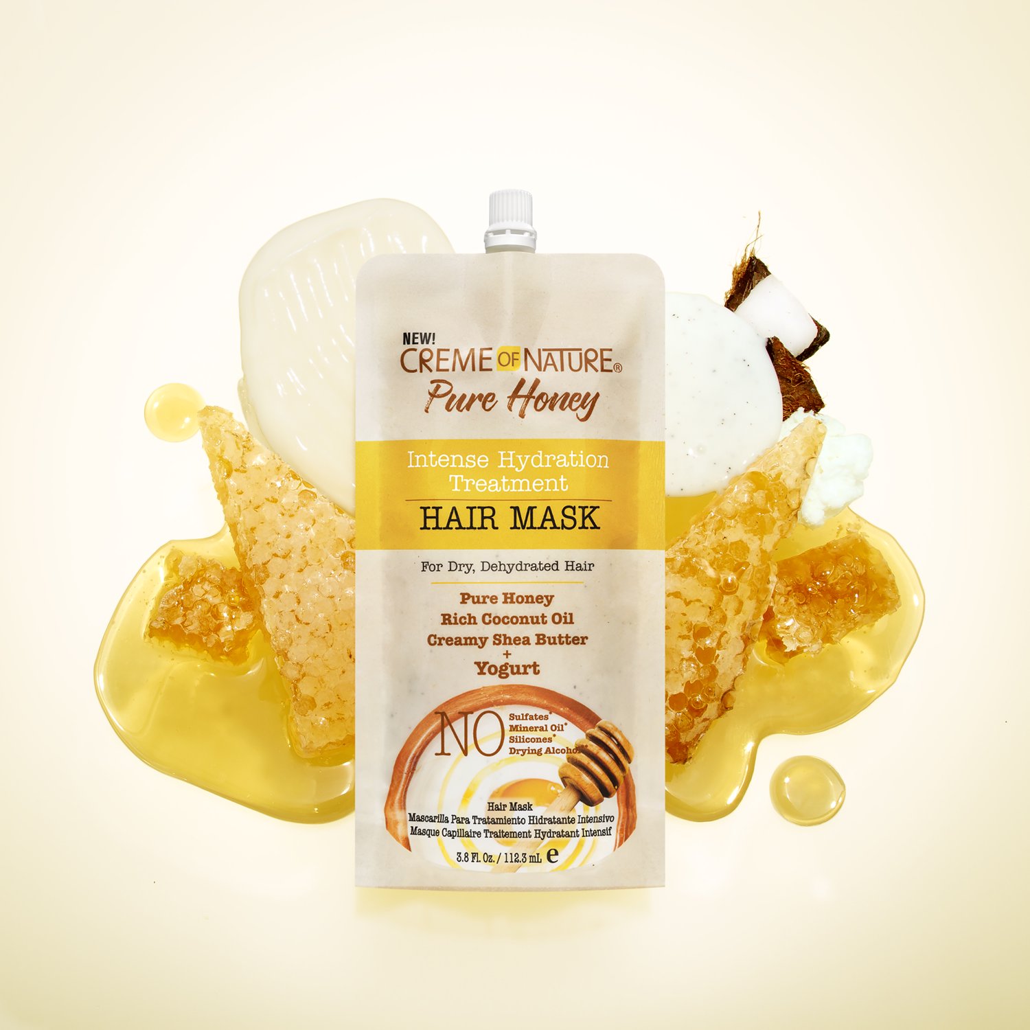 Creme of Nature Pure Honey Intense Hydration Treatment Hair Mask, 3.4 oz - image 4 of 8