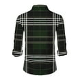 thumbnail image 3 of Dwelliawo Men's Plaid Button Down Shirt Plaid Flannel Shirts Casual Button Down Shirt Vintage Lightweight Shirts Fall Top with Pocket Army Green XL, 3 of 3