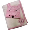 Crown Crafts Disney's Pooh Blanket W/beanie Pink