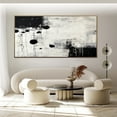 thumbnail image 3 of Large abstract wall art canvas brown and white oil painting, modern handmade oil painting, large black and white wall art hallway art,(71*142cm)28*56 Inches,Unstretched,Frameless, 3 of 4