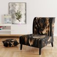 thumbnail image 2 of Designart "Elegant Black and Gold Dahlia" Black Dahlia Upholstered Accent Chair - Traditional Arm Chair For Living Room, 2 of 5