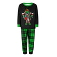 thumbnail image 2 of Elippeo Family Matching Christmas Pajamas, Baby Romper/Letter Green Elf Pattern Long Sleeve Tops and Plaid Pants Sleepwear Set, 2 of 10
