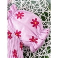 thumbnail image 4 of Zehjuhan Baby's Flower All-over Print Shirred Bodysuit With Headband, Lovely Puff Sleeve Triangle Onesie, Toddler & Infant Girl's Clothing, 4 of 8