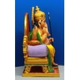 thumbnail image 4 of Hindu Hinduism Deity Elepahnt God Ganesha Ganesh On Throne Statue Remover Of Obstacles Figurine, 4 of 5