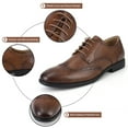 thumbnail image 3 of HA-EMORE Men's Oxford Dress Shoes Leather Cap Toe Formal Business Shoes Lace Up, Leather Stylish Lace-up Wingtip Brogues, Business Casual Formal Derby Shoe, 3 of 7