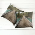 thumbnail image 2 of Ambesonne Rustic Throw Pillow Cover 2 Pack, River Pine Tree Forest, 24", Brown Green, 2 of 6