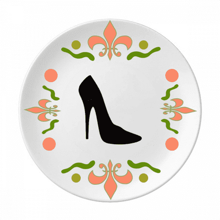 

Black High Heels Outline Pattern Flower Ceramics Plate Tableware Dinner Dish