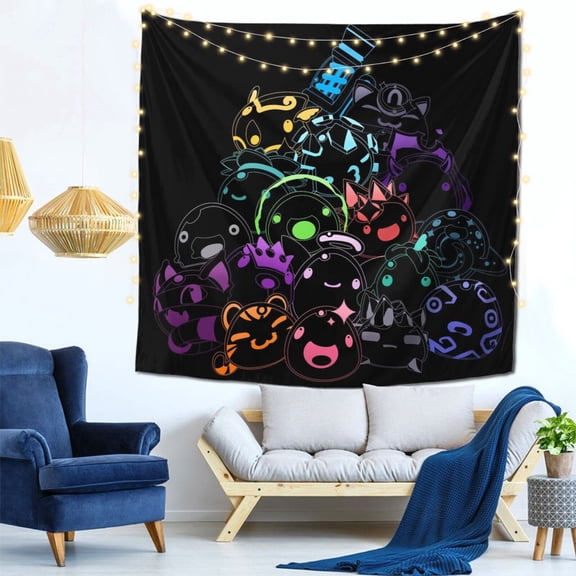 Tapestry Wall Hanging Curtain, Slime Rancher Art Poster Home Decor for Bedroom Living Room Party tapestry 59x59in