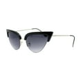 thumbnail image 2 of Womens Half Rim Cat Eye Gothic Sunglasses Silver Black, 2 of 4
